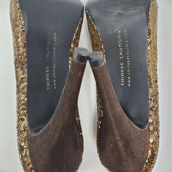 Chinese Laundry Ladybug Sequin Opened Toe Stillettos - Picture 8 of 11